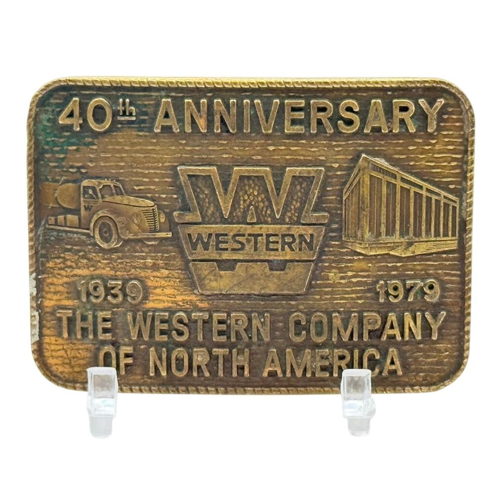 Vintage Western Company 40th Anniversary 1939-1979 Corporate Belt Buckle